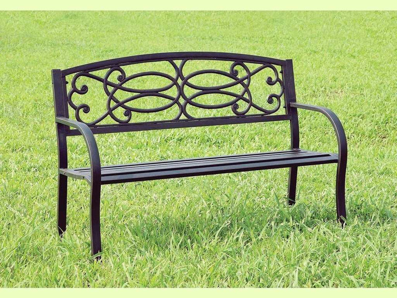 Potter - Black Durable Steel - Outdoor Bench - Ornate Home