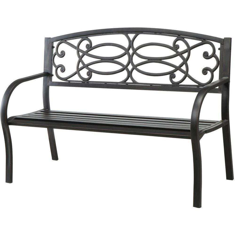 Potter - Black Durable Steel - Outdoor Bench - Ornate Home