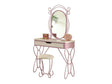 Priya II White & Light Purple Vanity Set - Ornate Home