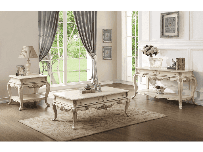 Ragenardus Antique White Coffee Table - Ornate Home