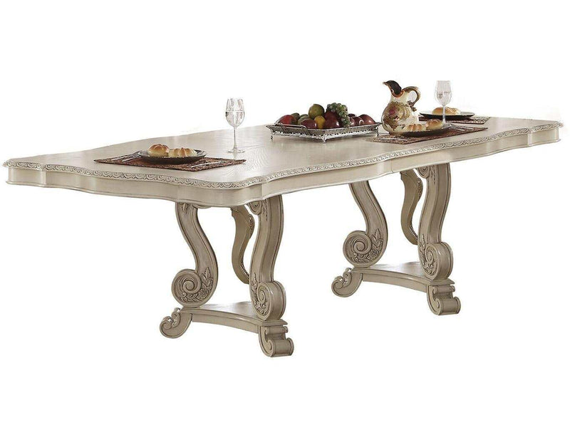 Ragenardus Antique White Rectangular Dining Table - Ornate Home