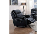 Ralorel Black Top Grain Leather Motion Recliner Chair - Ornate Home