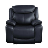 Ralorel Black Top Grain Leather Motion Recliner Chair - Ornate Home