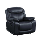 Ralorel Black Top Grain Leather Motion Recliner Chair - Ornate Home