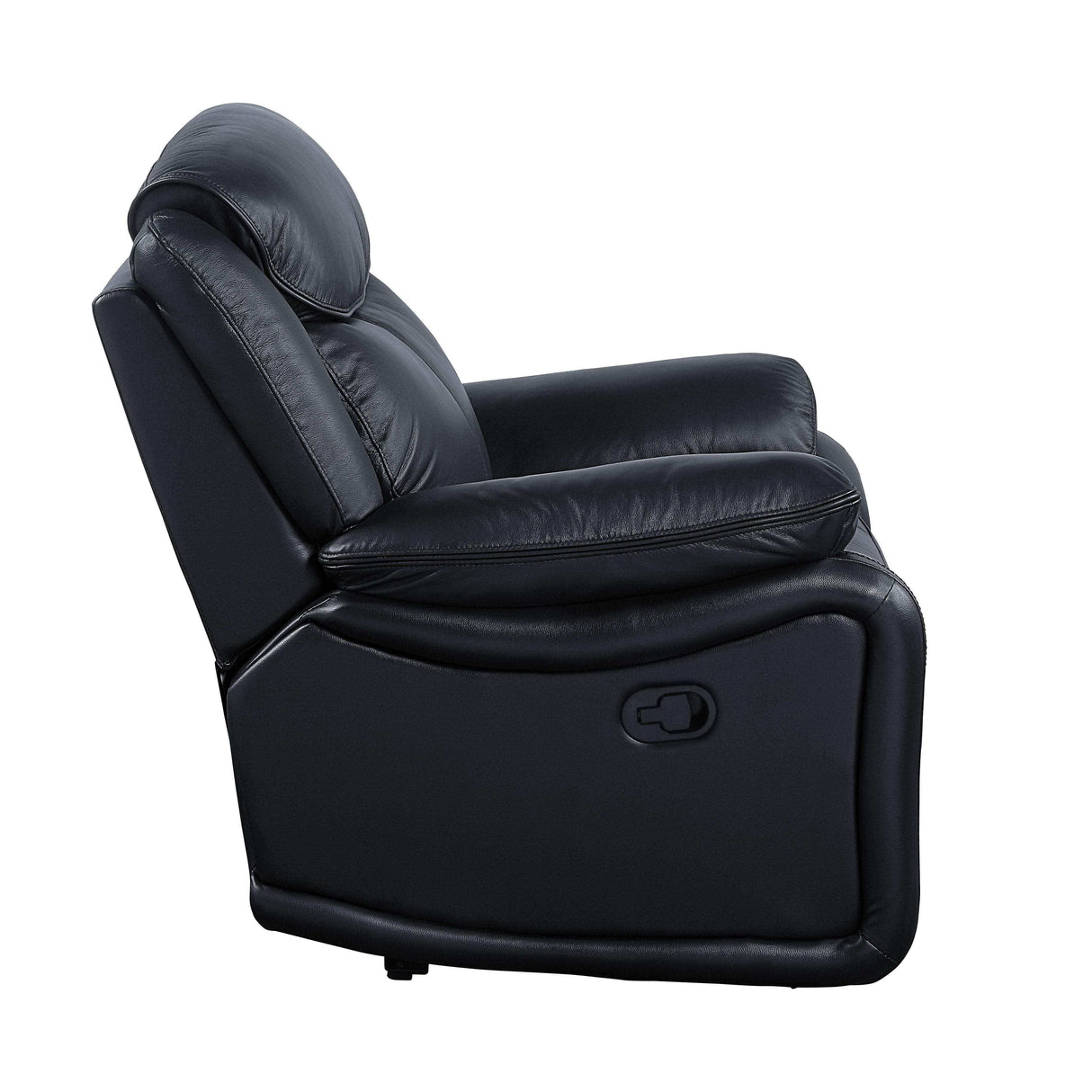 Ralorel Black Top Grain Leather Motion Recliner Chair - Ornate Home