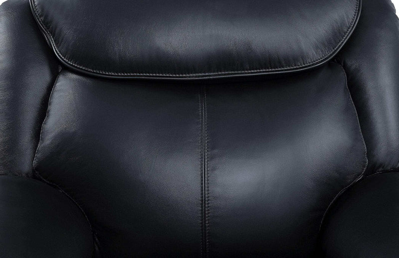 Ralorel Black Top Grain Leather Motion Recliner Chair - Ornate Home