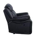 Ralorel Black Top Grain Leather Motion Recliner Sofa - Ornate Home