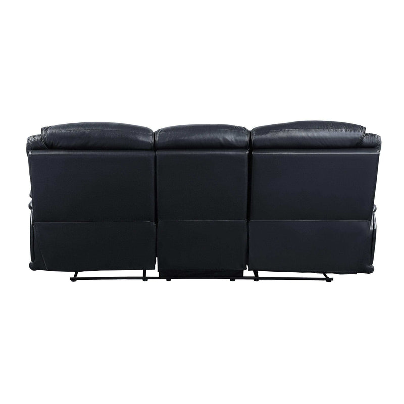 Ralorel Black Top Grain Leather Motion Recliner Sofa - Ornate Home