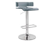 Rania Gray & Chrome Adjustable Stool (1Pc) - Ornate Home