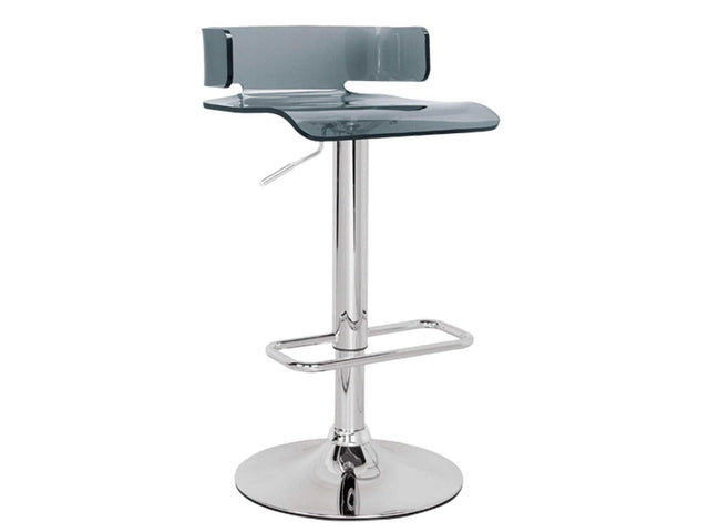 Rania Gray & Chrome Adjustable Stool (1Pc) - Ornate Home