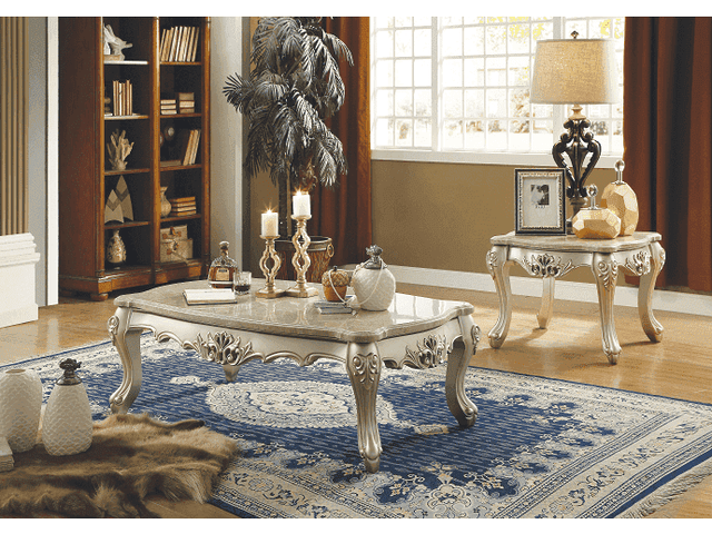 Ranita Marble & Champagne Coffee Table - Ornate Home