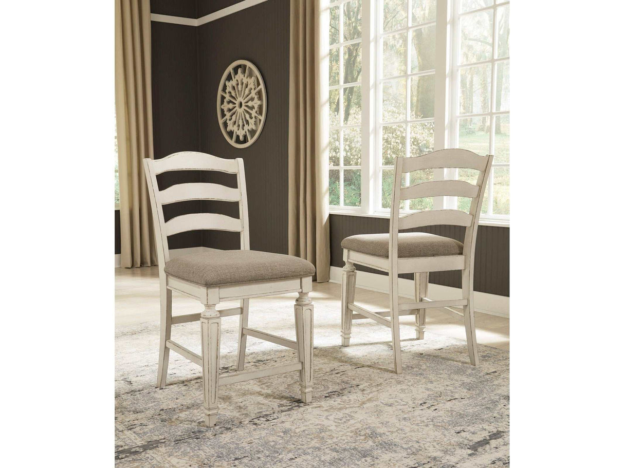 Realyn Chipped White Counter Height Bar Stool (Set of 2) - Ornate Home