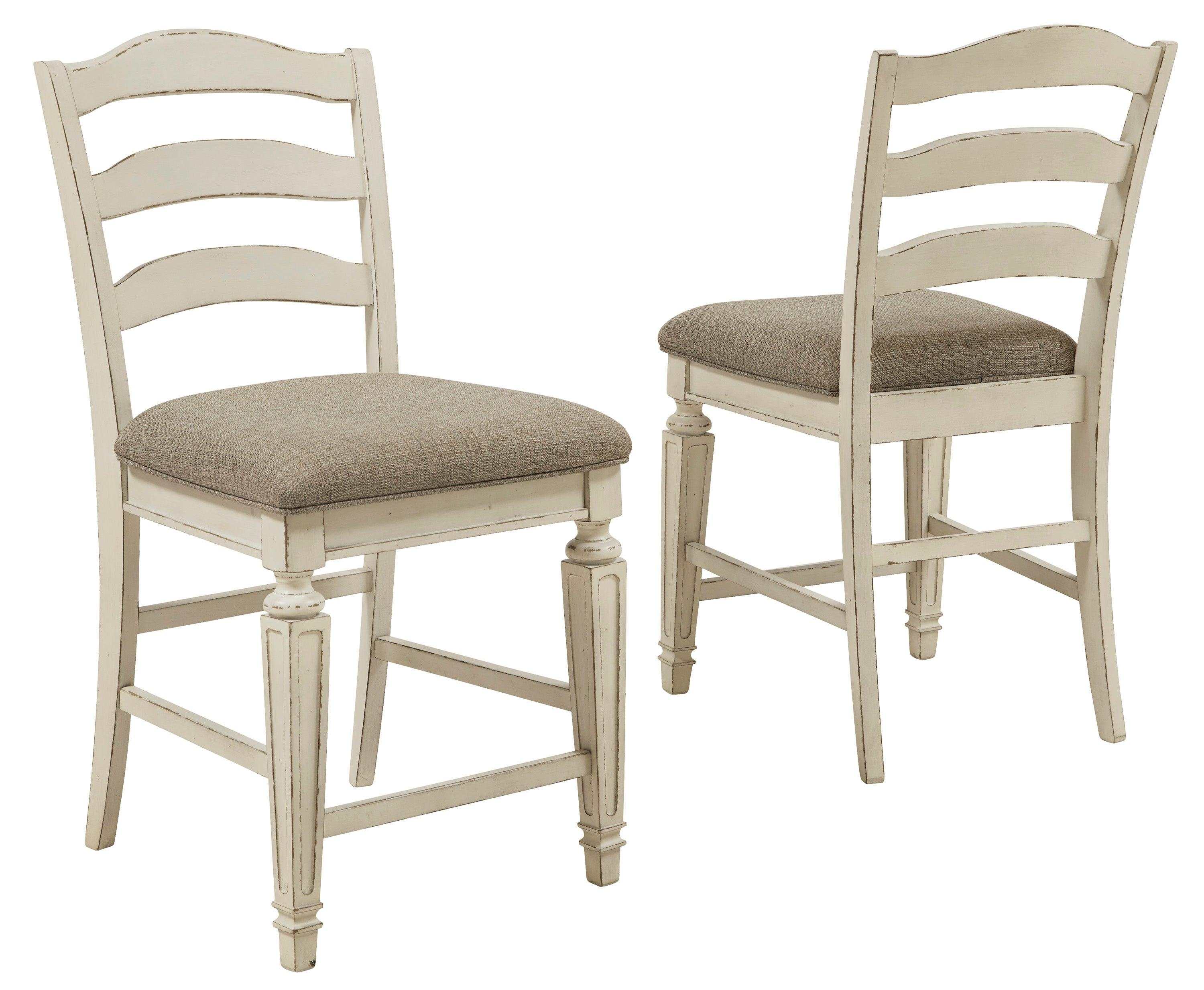 Realyn Chipped White Counter Height Bar Stool (Set of 2) - Ornate Home