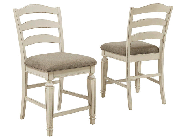 Realyn Chipped White Counter Height Bar Stool (Set of 2) - Ornate Home