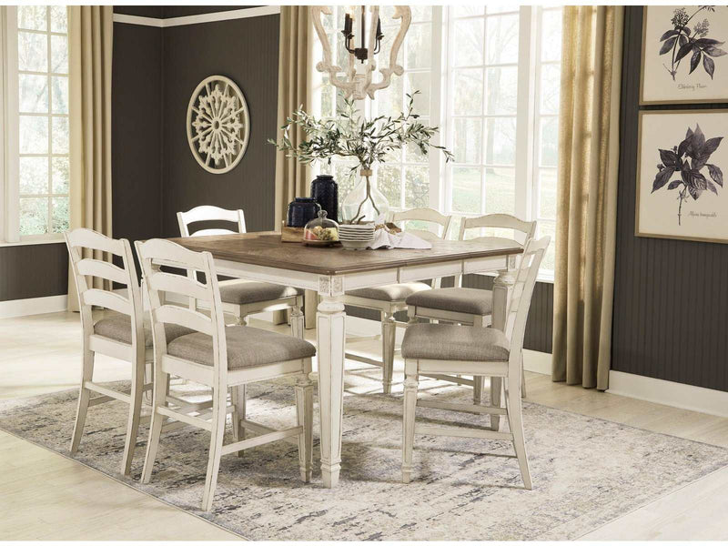 Realyn Counter Height Square Dining Table w/ 6 Bar Stools * 7pc Set - Ornate Home