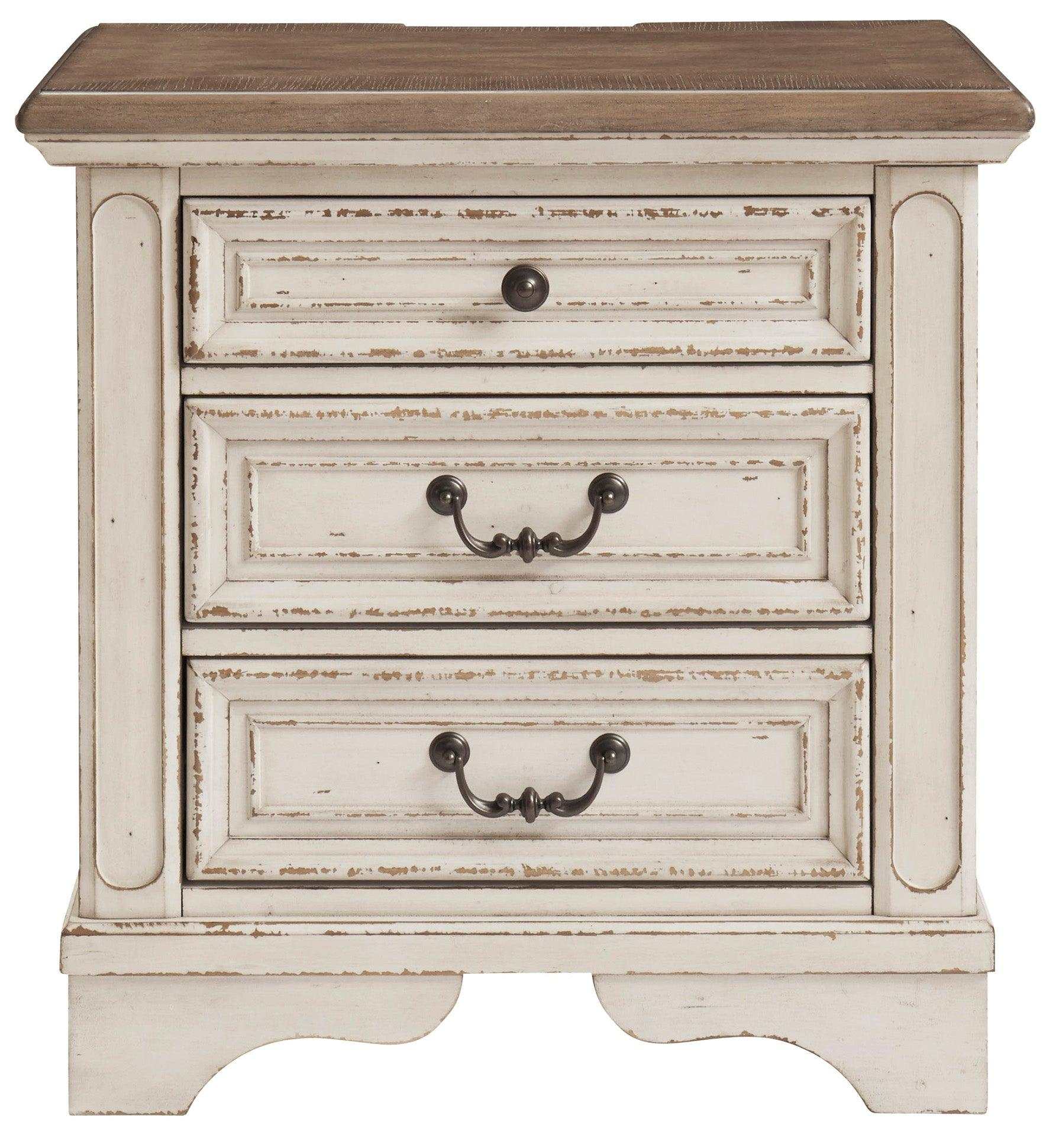 Realyn Nightstand w/ Three Drawer - Ornate Home