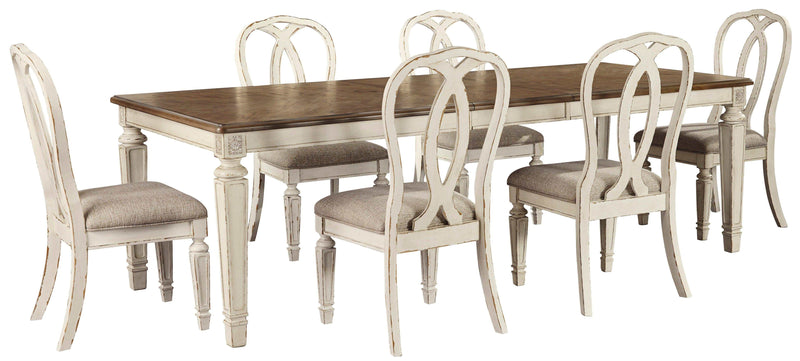 Realyn Chipped White Dining Room Set / 7pc - Ornate Home