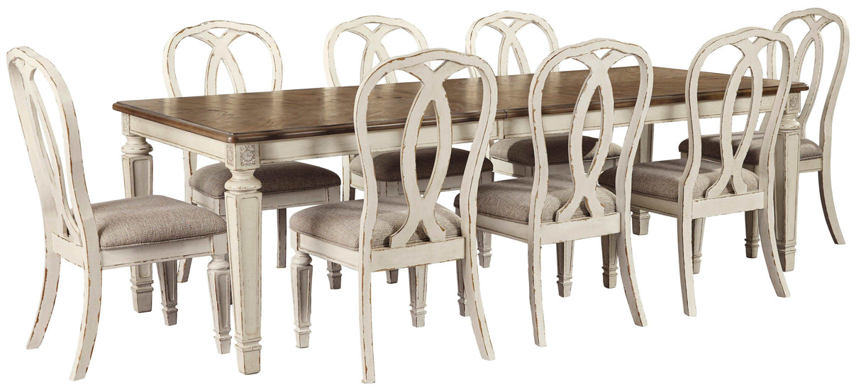 Realyn Chipped White Dining Room Set /  9pc - Ornate Home