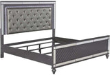 Refino Gray Queen Panel Bed w/ LED HB - Ornate Home