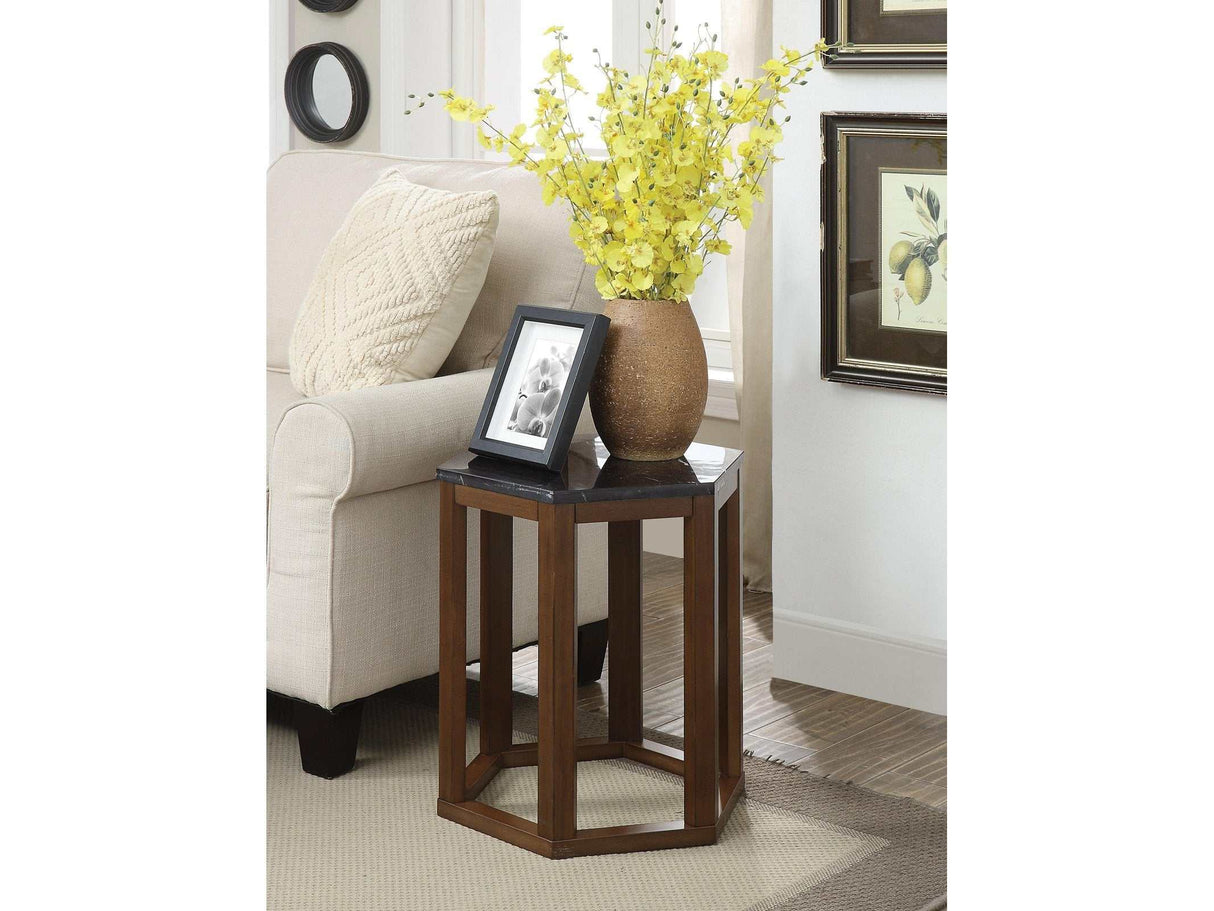 Reon Marble & Walnut End Table (2Pc Pk) - Ornate Home