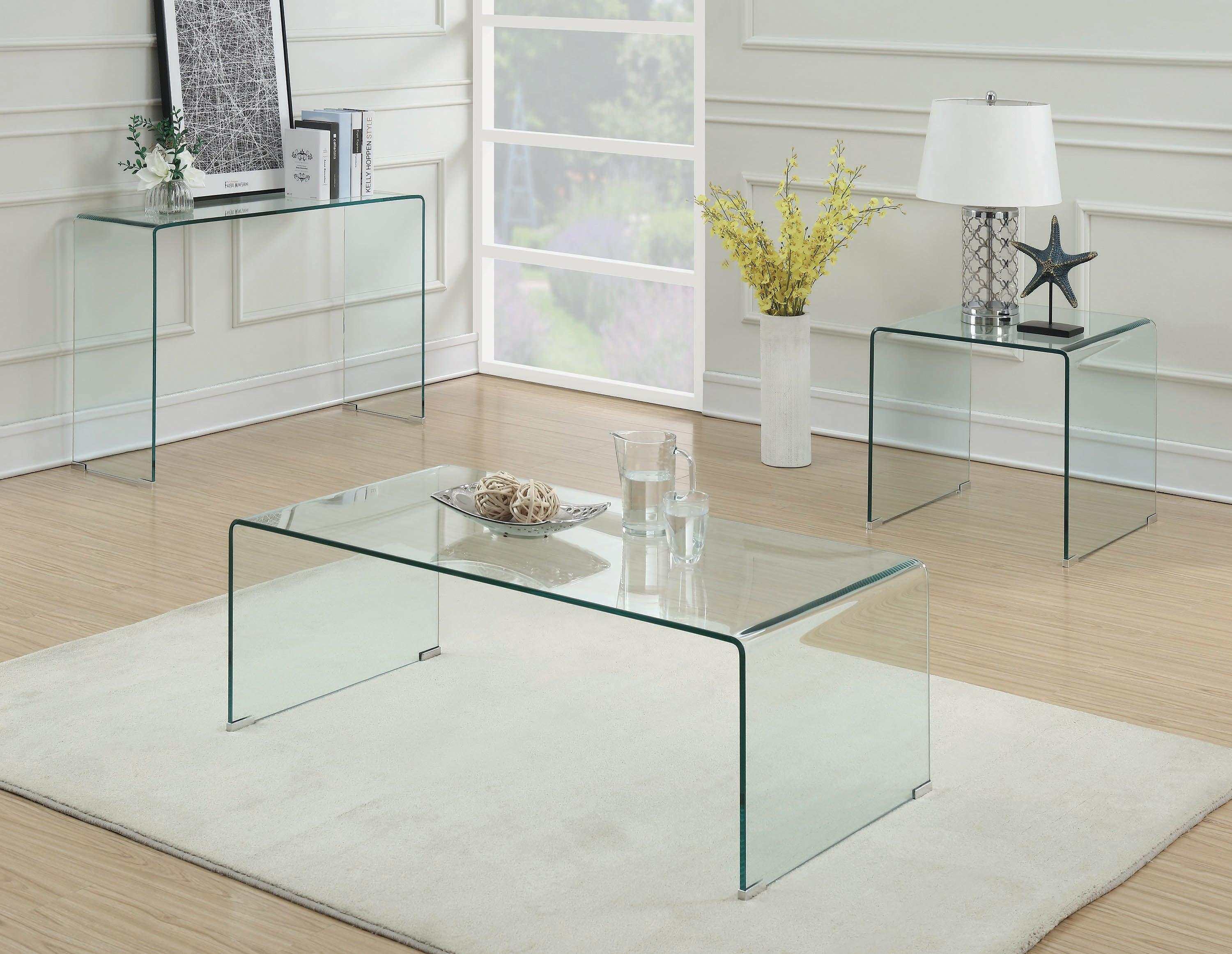 Retmo Clear Rectangular Coffee Table Clear - Ornate Home