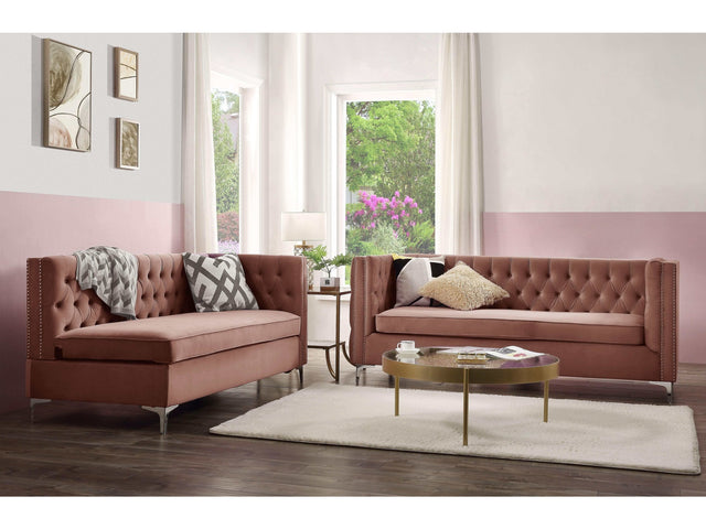 Rhett Dusty Pink Velvet Sectional Sofa - Ornate Home