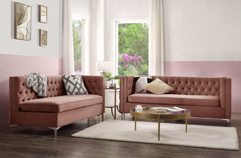 Rhett Dusty Pink Velvet Sectional Sofa - Ornate Home