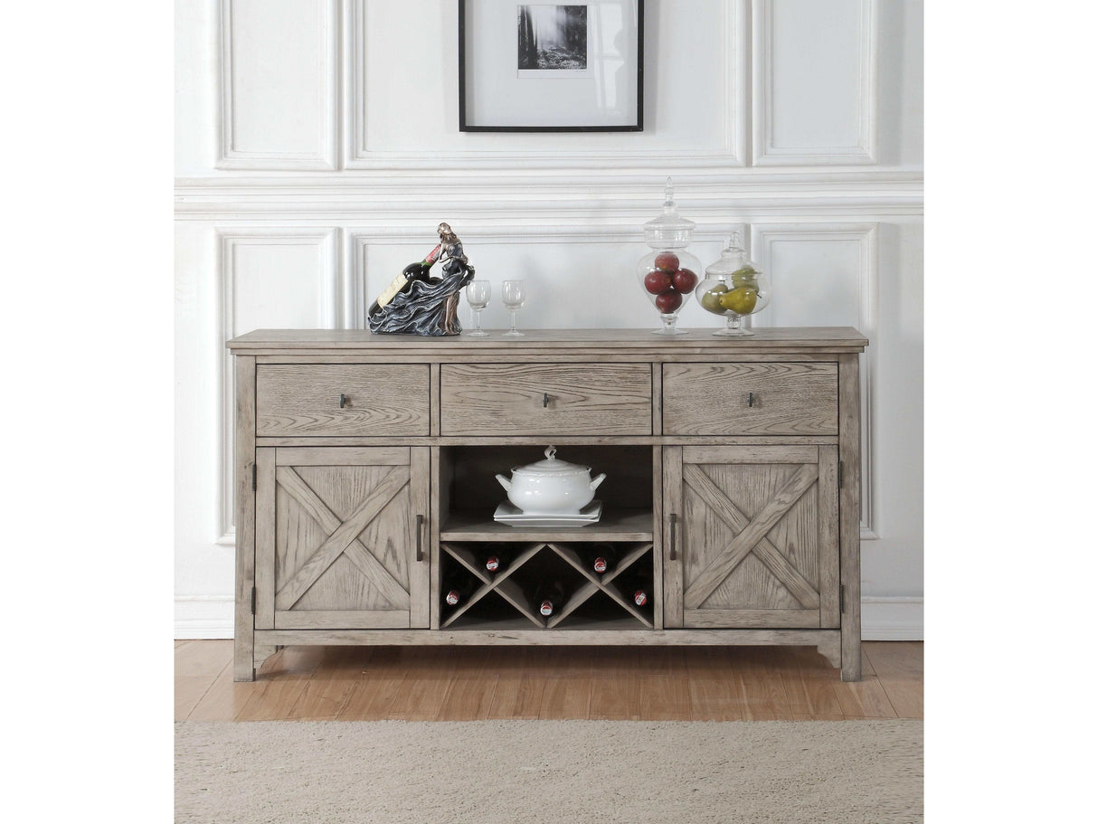 Rocky Gray Oak Server - Ornate Home