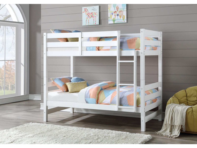 Ronnie White Bunk Bed (Twin/Twin) - Ornate Home
