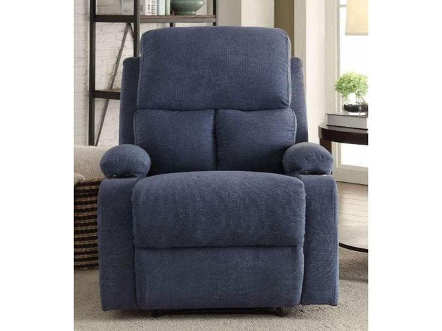 Rosia Blue Velvet Manual Recliner - Ornate Home