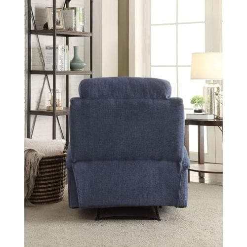 Rosia Blue Velvet Manual Recliner - Ornate Home