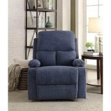 Rosia Blue Velvet Manual Recliner - Ornate Home