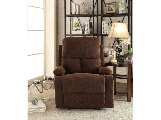 Rosia Chocolate Velvet Recliner (Motion) - Ornate Home