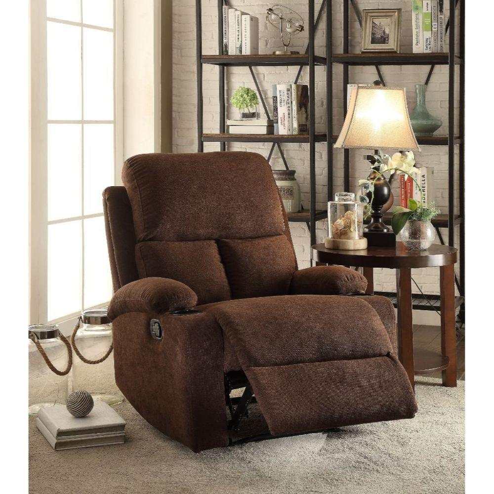 Rosia Chocolate Velvet Recliner (Motion) - Ornate Home