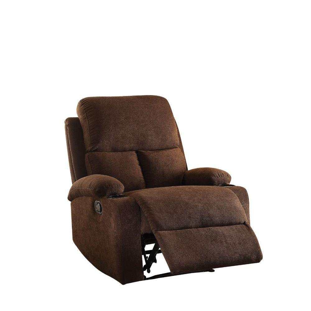 Rosia Chocolate Velvet Recliner (Motion) - Ornate Home