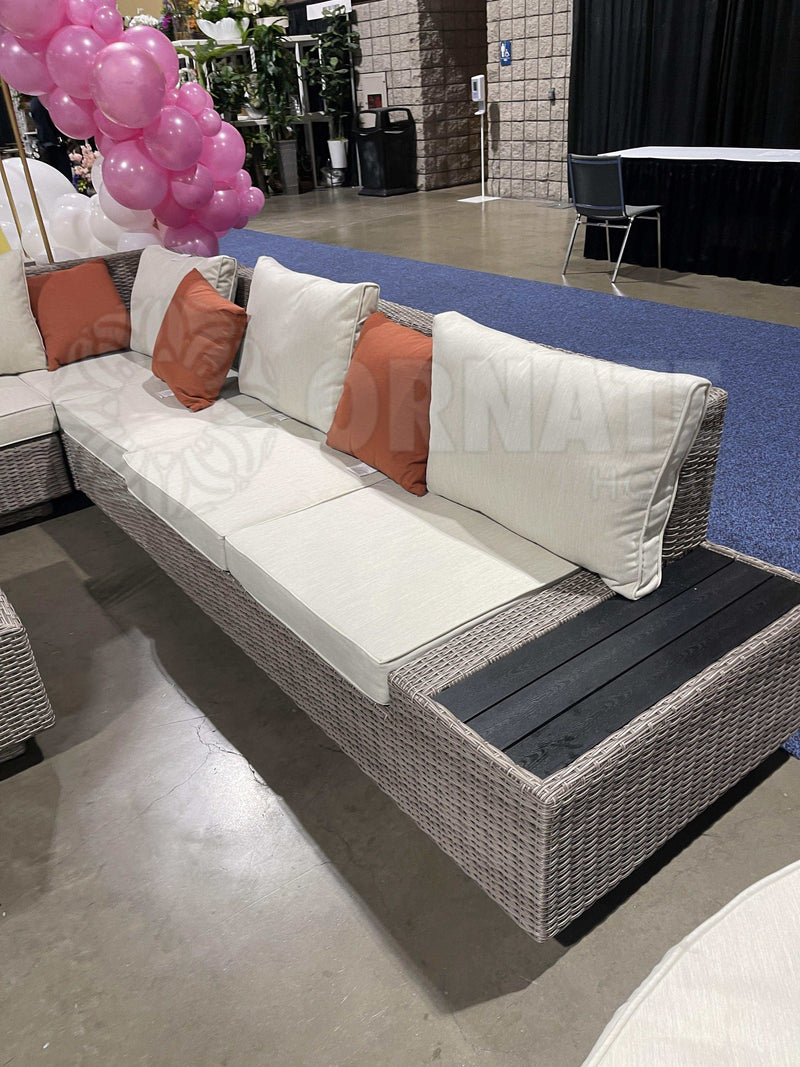[DECEMBER SPECIAL] Salena - Beige & Gray - Patio Sectional Sofa w/ Cocktail Table - 5pc Set - Ornate Home