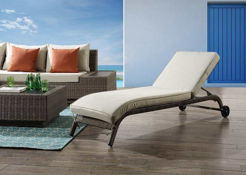 Salena Patio Sun Lounge Chair w/ Wheels - Ornate Home