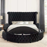 Sansom Black Eastern King Storage Bed - Ornate Home