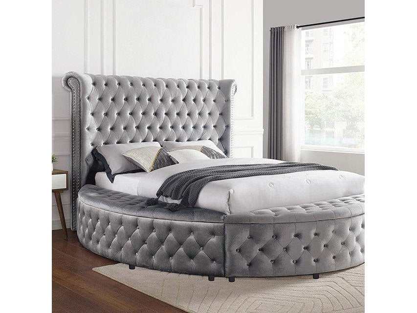 Sansom Gray Eastern King Storage Bed - Ornate Home