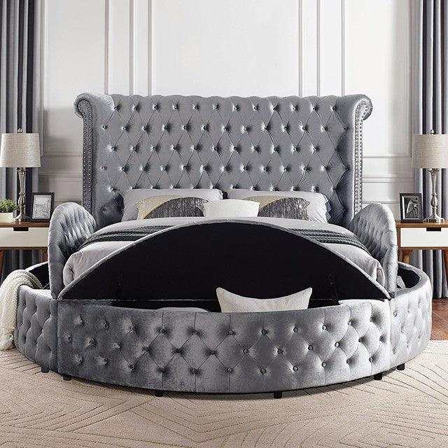 Sansom Gray Queen Storage Bed - Ornate Home