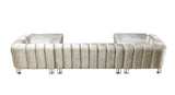 Santana Ivory Velvet Double Chaise Sectional - Ornate Home