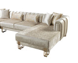 Santana Ivory Velvet Double Chaise Sectional - Ornate Home