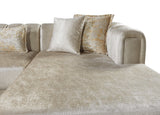 Santana Ivory Velvet Double Chaise Sectional - Ornate Home