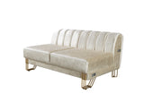 Santana Ivory Velvet Double Chaise Sectional - Ornate Home