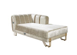 Santana Ivory Velvet Double Chaise Sectional - Ornate Home