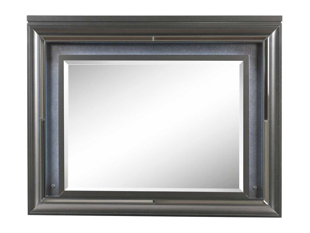 Sawyer Metallic Gray Mirror (LED) - Ornate Home