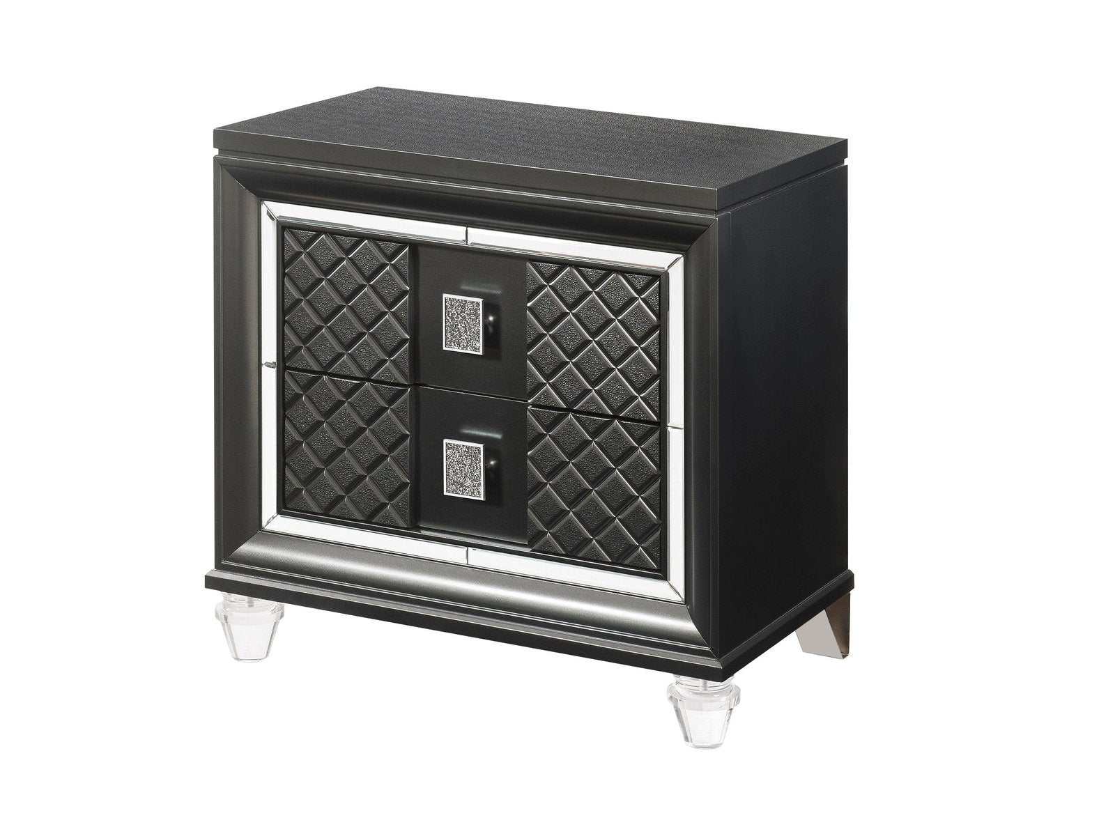 Sawyer Metallic Gray Nightstand - Ornate Home