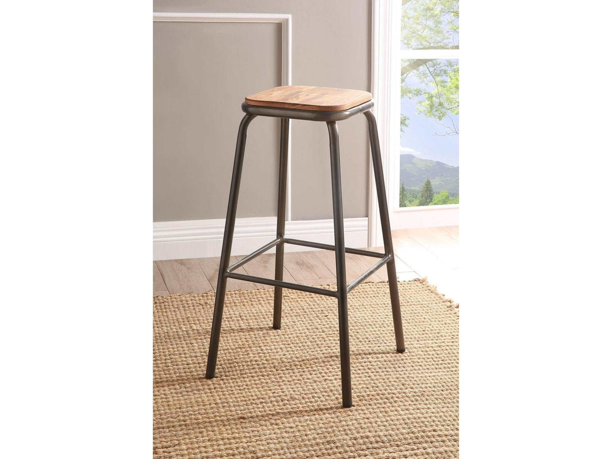 Scarus Natural & Gunmetal Bar Stool - Ornate Home