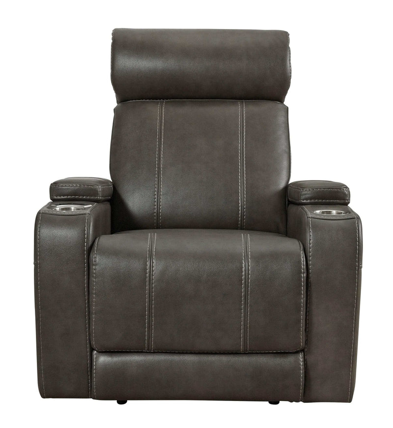 Screen Time Graphite Power Recliner w/ LED - Ornate Home
