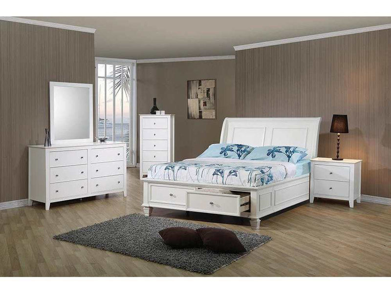 Selena Coastal White Twin Bed - Ornate Home